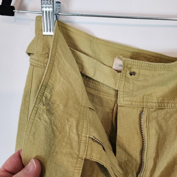Urban Outfitters Bohemian Christina Tapered Wrap Pants Joggers Linen Blend Green - Picture 5 of 11